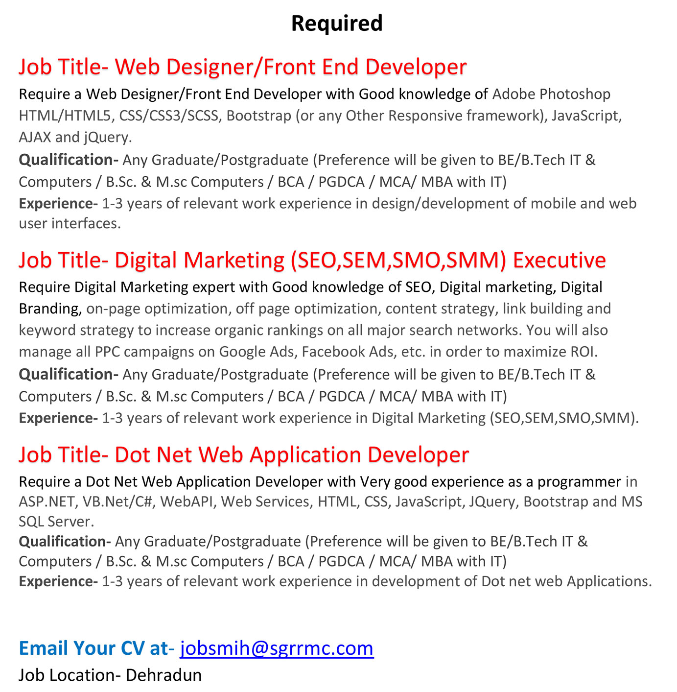 IT Job Opportunities 2021